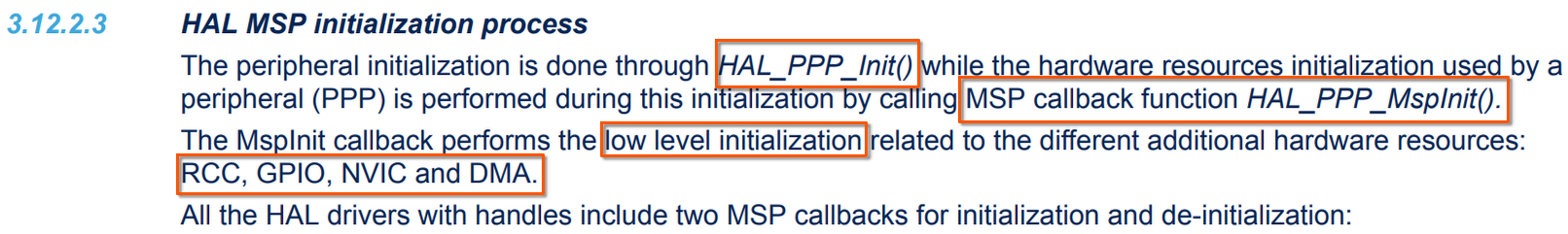 HAL MSP initialization process